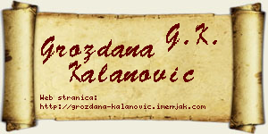 Grozdana Kalanović vizit kartica